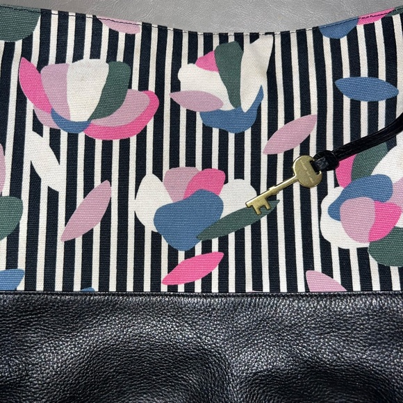 Fossil black printed hobo bag leather canvas - Picture 4 of 13